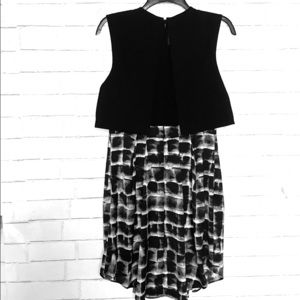 Rachel Roy black + silver cropped dress with mesh